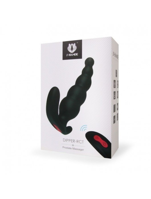 Черный анальный вибромассажер Dipper-RCT - 14,8 см. - S-HANDE