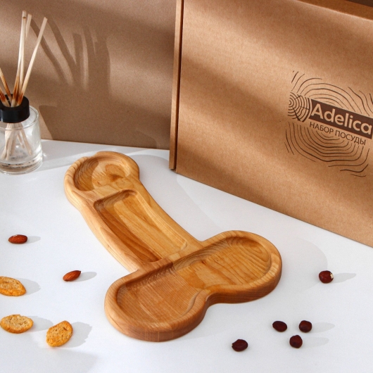 Деревянное блюдо для подачи в форме члена (32,5 х 20 х 1,7 см) - Сима-Ленд - купить с доставкой в Коврове