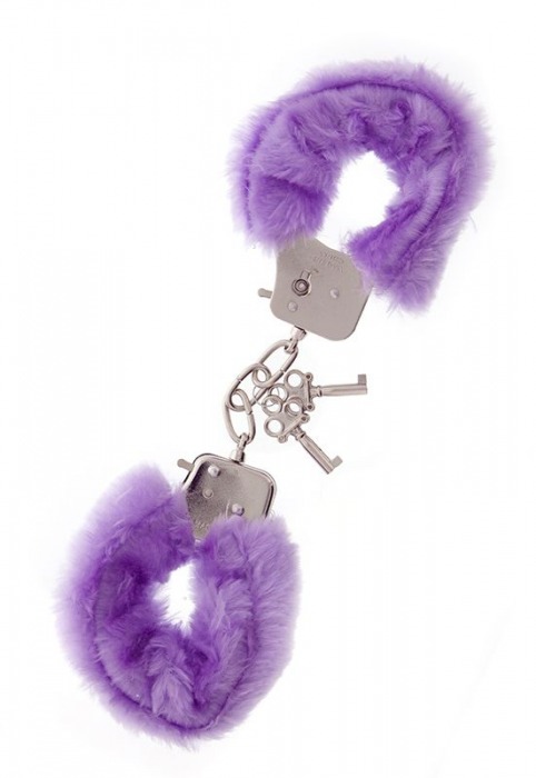 Фиолетовые меховые наручники METAL HANDCUFF WITH PLUSH LAVENDER - Dream Toys - купить с доставкой в Коврове