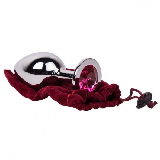 Большой стальной плаг с розовым кристаллом Pink Bubble Gum - 9,5 см. - Erotic Fantasy - купить с доставкой в Коврове