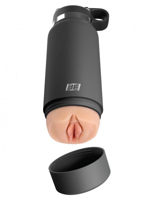 Серый мастурбатор в виде бутылки F*ck Flask - Pipedream - в Коврове купить с доставкой