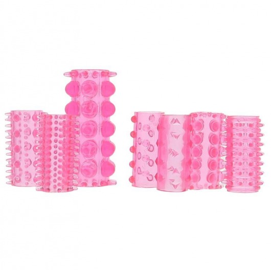 Набор из 7 розовых насадок на пенис ONE-A-DAY PENIS SLEEVES PINK - Seven Creations - в Коврове купить с доставкой