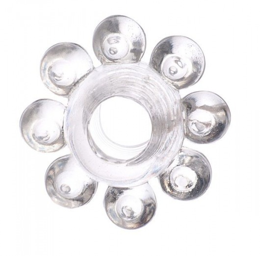 Прозрачное гелевое эрекционное кольцо-цветок - Toyfa Basic - в Коврове купить с доставкой