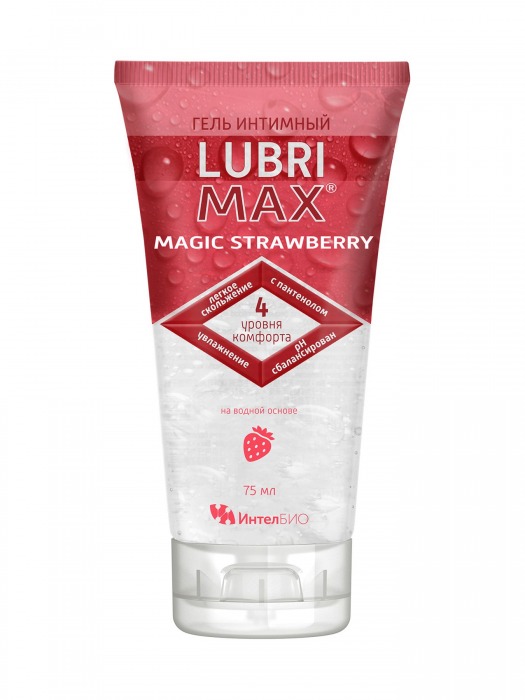 Интимный гель-смазка на водной основе Lubrimax Magic Strawberry - 75 мл. - ИнтелБИО - купить с доставкой в Коврове