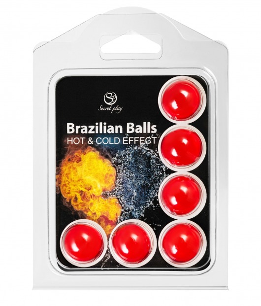 Набор из 6 шариков с массажным маслом Brazilian Balls с охлаждающим и разогревающим эффектом - Secret Play - купить с доставкой в Коврове