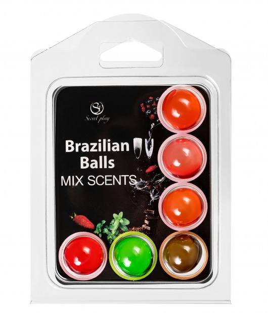 Набор из 6 шариков с ароматизированными массажными маслами Brazilian Balls - Secret Play - купить с доставкой в Коврове