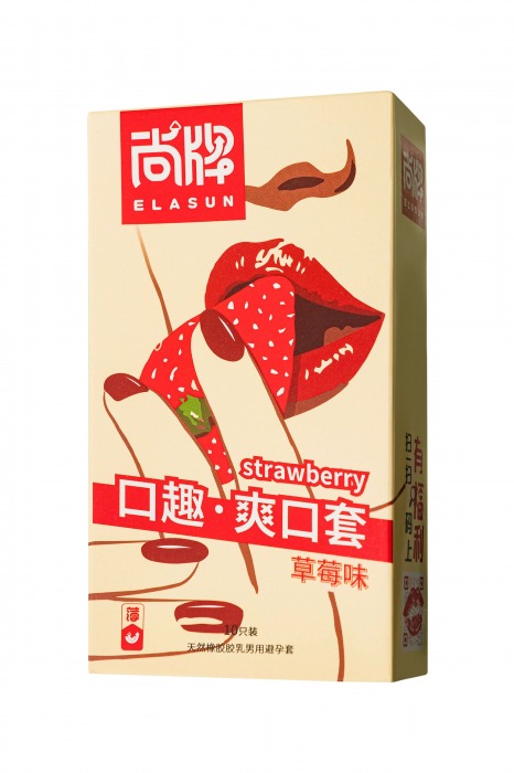 Презервативы Elasun Strawberry с аромато клубники - 10 шт. - Elasun - купить с доставкой в Коврове