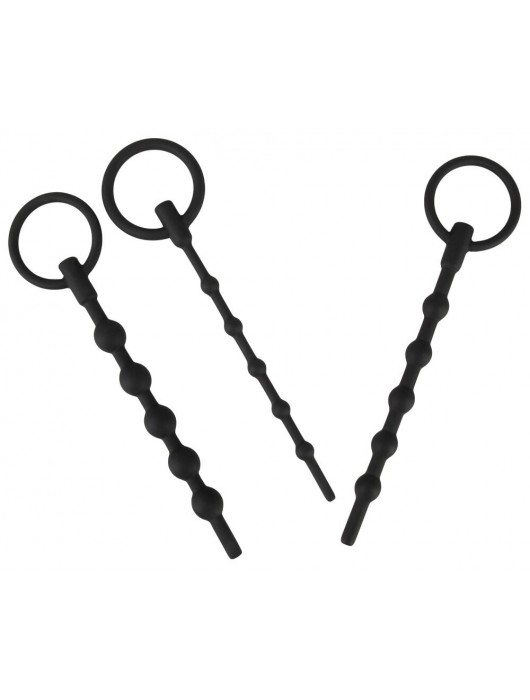 Набор из 3 черных силиконовых уретральных стимуляторов Training Set - Orion - купить с доставкой в Коврове