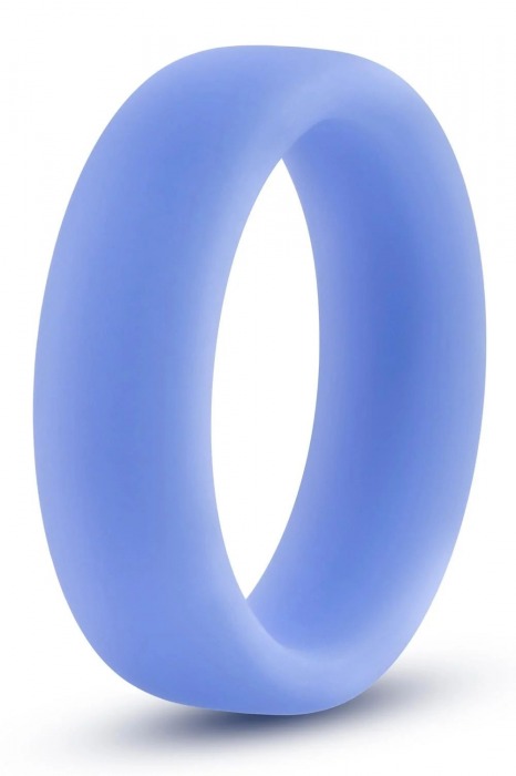 Голубое люминесцентное кольцо Silicone Glo Cock Ring - Blush Novelties - в Коврове купить с доставкой