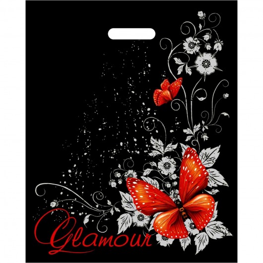 Черный пакет Glamour с вырубной ручкой (38х47 см) - Сима-Ленд - купить с доставкой в Коврове