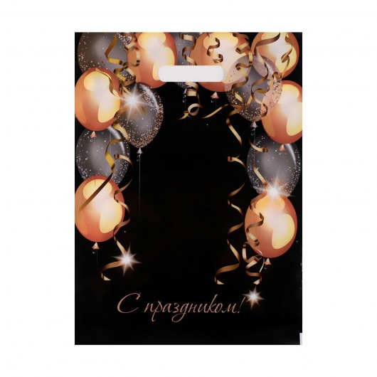 Пакет с вырубной ручкой и принтом в виде шариков (30х40 см) - Сима-Ленд - купить с доставкой в Коврове