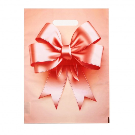 Пакет с принтом в виде банта с вырубной ручкой (30х40 см) - Сима-Ленд - купить с доставкой в Коврове