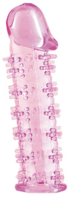 Розовая насадка на пенис с шипами - 12,5 см. - A-toys - в Коврове купить с доставкой