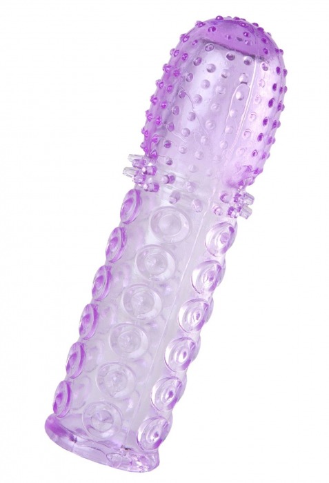 Фиолетовая рельефная насадка на пенис - 13,5 см. - A-toys - в Коврове купить с доставкой