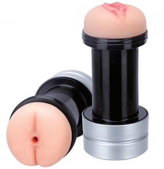 Мастурбатор 2-в-1 REALSTUFF 2 IN 1 HUMMER ANUS   VAGINA: вагина и анус - Dream Toys - в Коврове купить с доставкой