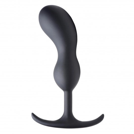 Черный массажер простаты с утяжелителями Premium Silicone Weighted Prostate Plug Large - 18,8 см. - XR Brands - в Коврове купить с доставкой