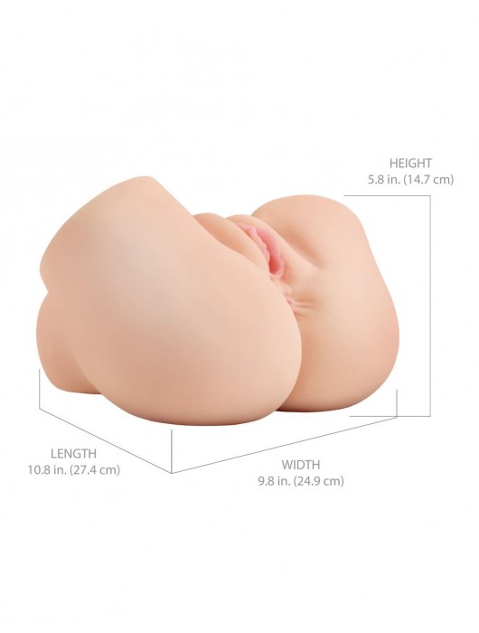 Телесный мастурбатор-полуторс с вибрацией и эффектом всасывания Back That Ass Up - Pipedream - в Коврове купить с доставкой