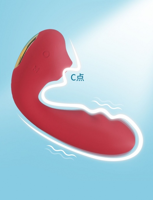 Красный вибратор с вакуумной стимуляцией и нагревом Tara - BeYourLover