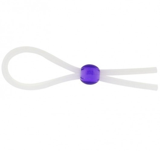 Прозрачное лассо с фиолетовой бусиной SILICONE COCK RING WITH BEAD LAVENDER - NMC - в Коврове купить с доставкой