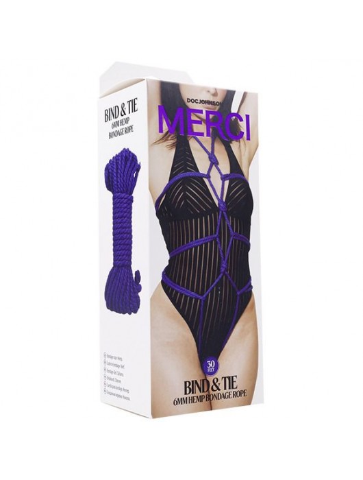 Фиолетовая верёвка для связывания и фиксации Bind Tie - 9,14 м. - Doc Johnson - купить с доставкой в Коврове