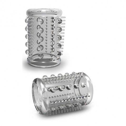Прозрачная насадка с шипами и шишечками STAY HARD COCK SLEEVE 03 CLEAR - Blush Novelties - в Коврове купить с доставкой