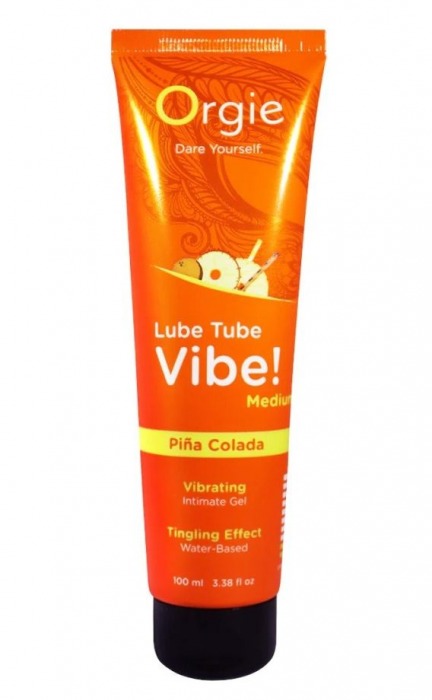 Гель с эффектом вибрации Lube Tube Vibe Medium Pina Colada - 100 мл. - ORGIE - купить с доставкой в Коврове