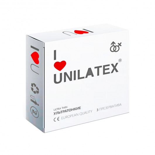 Ультратонкие презервативы Unilatex Ultra Thin - 3 шт. - Unilatex - купить с доставкой в Коврове