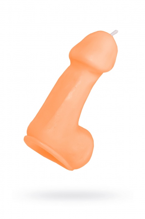 Оранжевая свеча в форме пениса - 47 гр. - Pecado - купить с доставкой в Коврове