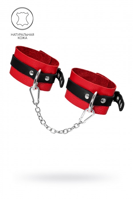 Красно-черные мягкие оковы с одним ремешком и люверсами - Pecado - купить с доставкой в Коврове