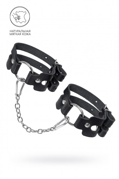 Черные кожаные оковы из двух ремешков - Pecado - купить с доставкой в Коврове