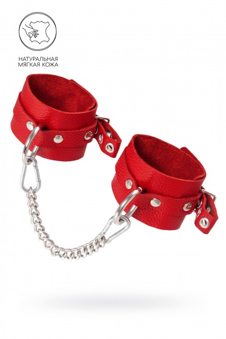 Красные мягкие кожаные оковы с люверсами - Pecado - купить с доставкой в Коврове