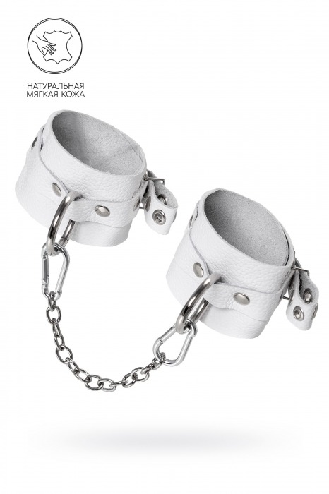 Белые мягкие кожаные оковы с люверсами - Pecado - купить с доставкой в Коврове