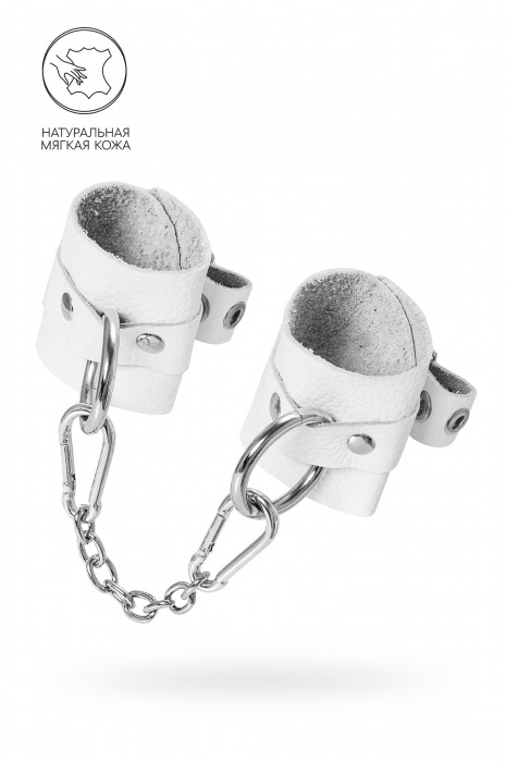 Белые мягкие кожаные наручники с люверсами - Pecado - купить с доставкой в Коврове