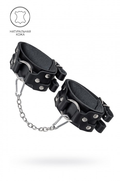 Черные кожаные оковы с двумя ремешками - Pecado - купить с доставкой в Коврове