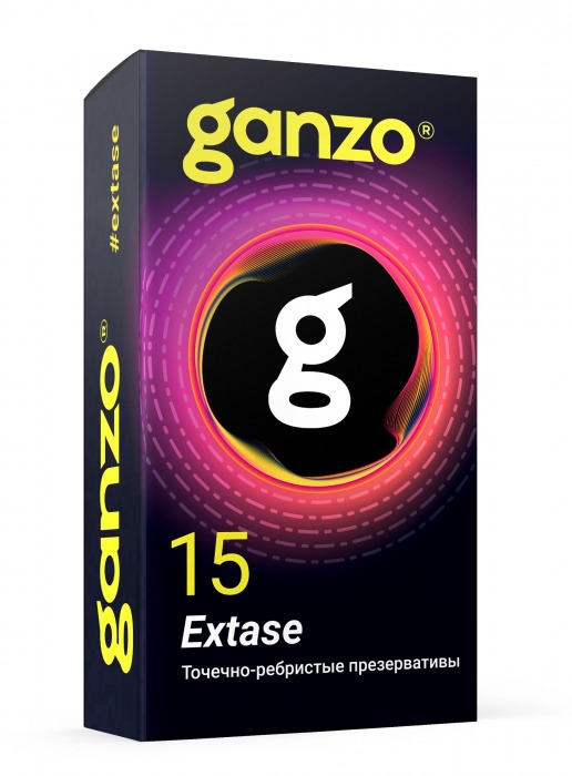 Презервативы анатомической формы с точечной и ребристой структурой Ganzo Extase - 15 шт. - Ganzo - купить с доставкой в Коврове