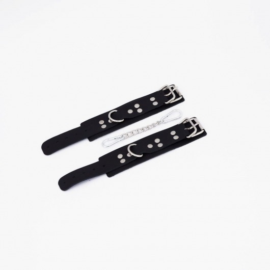 Черные кожаные наручники с регулируемыми ремешками - Crazy Handmade - купить с доставкой в Коврове