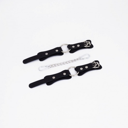 Черные кожаные наручники с кольцом - Crazy Handmade - купить с доставкой в Коврове