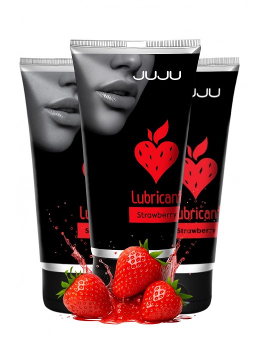 Набор из 3 съедобных лубрикантов JUJU со вкусом клубники - JuJu - купить с доставкой в Коврове