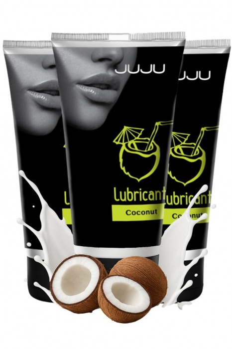 Набор из 3 съедобных лубрикантов JUJU со вкусом кокоса - JuJu - купить с доставкой в Коврове