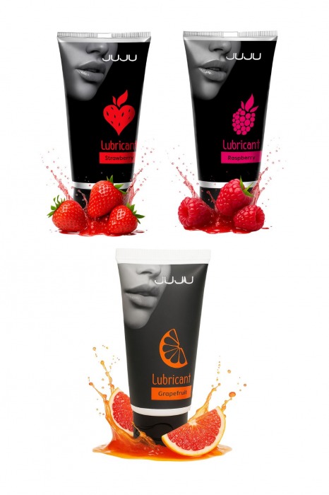 Набор из 3 съедобных лубрикантов JUJU (клубника, малина, грейпфрут) - JuJu - купить с доставкой в Коврове
