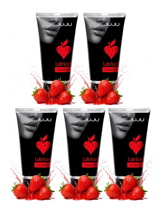 Набор из 5 съедобных лубрикантов JUJU со вкусом клубники - JuJu - купить с доставкой в Коврове
