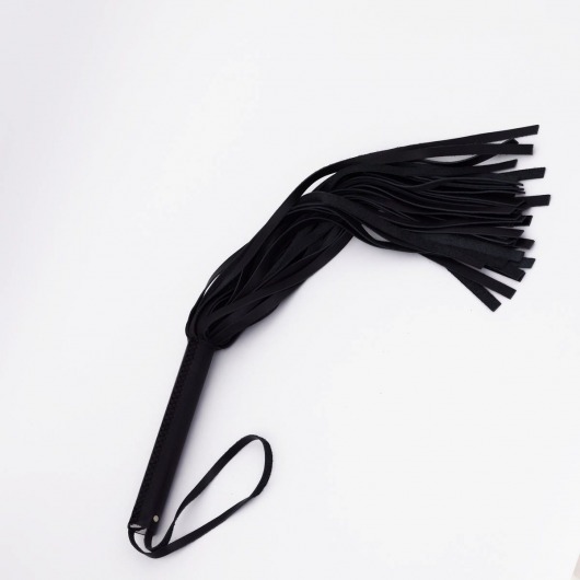 Черный кожаный флоггер - 45 см. - Crazy Handmade - купить с доставкой в Коврове