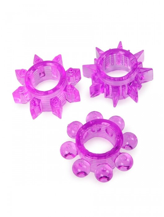 Набор из 3 лиловых эрекционных колец различной формы - Erowoman-Eroman - в Коврове купить с доставкой
