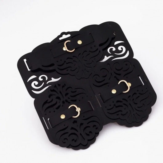 Фигурный набор для БДСМ-игр с узорами и золотистой фурнитурой - Crazy Handmade - купить с доставкой в Коврове