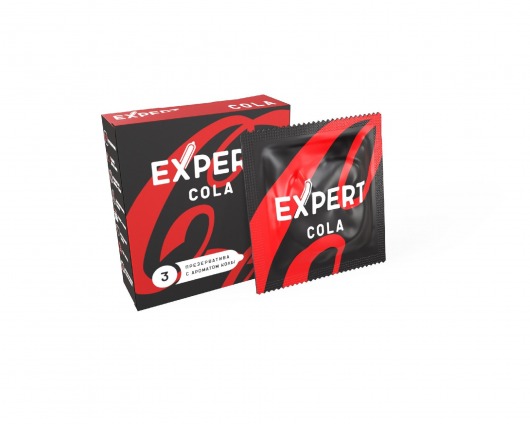 Презервативы с ароматом колы Expert Cola - 3 шт. - Expert - купить с доставкой в Коврове