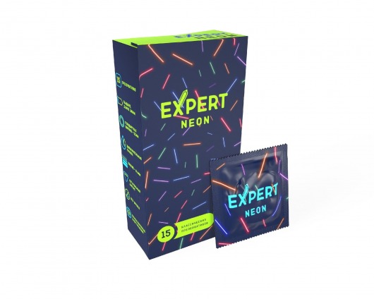 Светящиеся в темноте презервативы Expert Neon - 15 шт. - Expert - купить с доставкой в Коврове