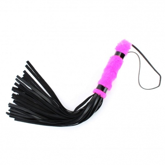 Нежная плеть с розовым мехом BDSM Light - 43 см. - БДСМ Арсенал - купить с доставкой в Коврове