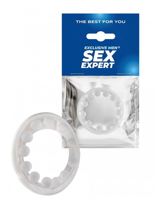Эрекционное кольцо со стимулирующими шариками на поверхности - Sex Expert - в Коврове купить с доставкой