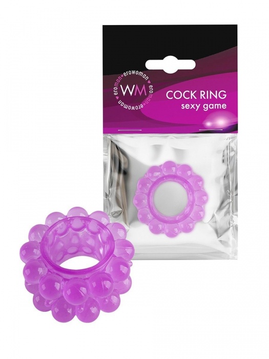 Лиловое эрекционное кольцо с 2 рядами стимулирующих шариков - Erowoman-Eroman - в Коврове купить с доставкой