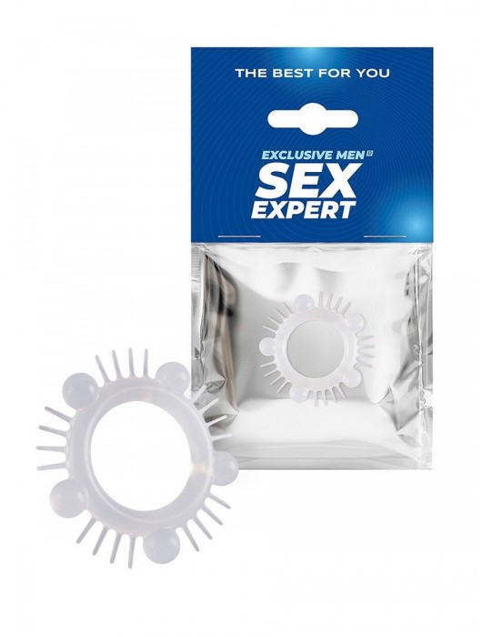 Эластичное эрекционное кольцо с шишечками и шипами - Sex Expert - в Коврове купить с доставкой